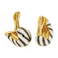 David Webb - 18k Yellow Gold Enamel Zebra Earrings