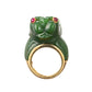 David Webb - 18k Yellow Gold Nephrite Jade Panther Ring