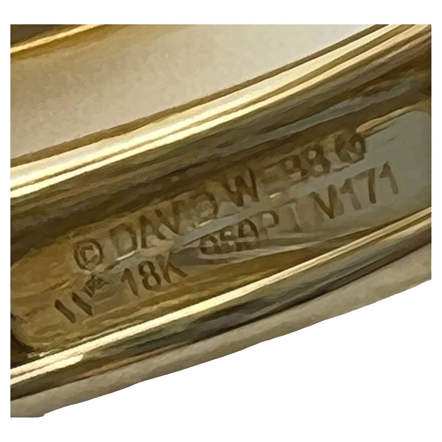 David Webb - 18k Yellow Gold Platinum Diamond Nail Wrap Ring