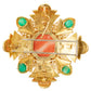 David Webb - Coral Emerald Sapphire Diamond Pendant Brooch