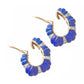 David Webb - Fluted Lapis Lazuli Diamond Half - Hoop Earrings