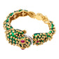 18k Yellow Gold Green Enamel Ruby Diamond Frog Bracelet