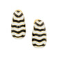 18k Yellow Gold Enamel Zebra Earrings
