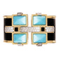 David Webb - Turquoise Diamond Black Enamel Bastille Cuff Bracelet