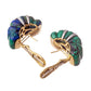 David Webb - Vintage Azurmalachite Diamond Shrimp Earrings