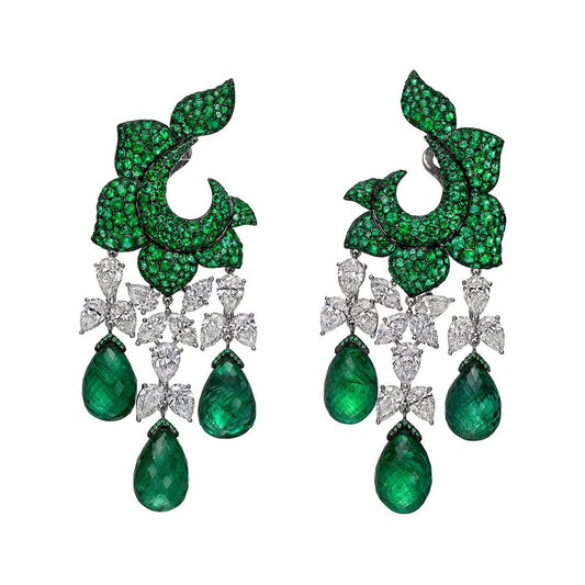 De Grisogono - Emerald Diamond Chandelier Earrings