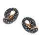 18k Pink Gold Black & White Dimond Contrario Earrings