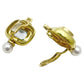 Elizabeth Gage - 18k Gold Venetian Glass Intaglio Diamond Pearl Valois Earrings