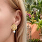 Elizabeth Gage - 18k Yellow Gold Pearl Diamond Drop Earrings