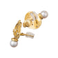 Elizabeth Gage - 18k Yellow Gold Pearl Diamond Drop Earrings