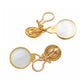 Elizabeth Locke - 19k Gold Blue Venetian Glass Intaglio Moonstone Earrings