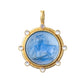 Elizabeth Locke - 19k Gold Blue Venetian Glass Intaglio Moonstone Pendant