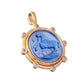 Elizabeth Locke - 19k Gold Blue Venetian Glass Intaglio Moonstone Pendant