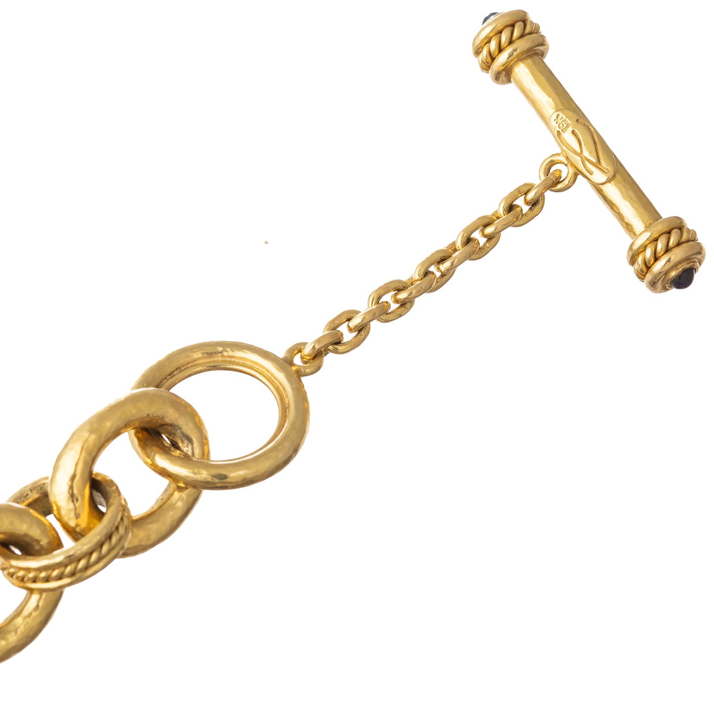 Elizabeth Locke - 19k Yellow Gold Circle Link Toggle Bracelet