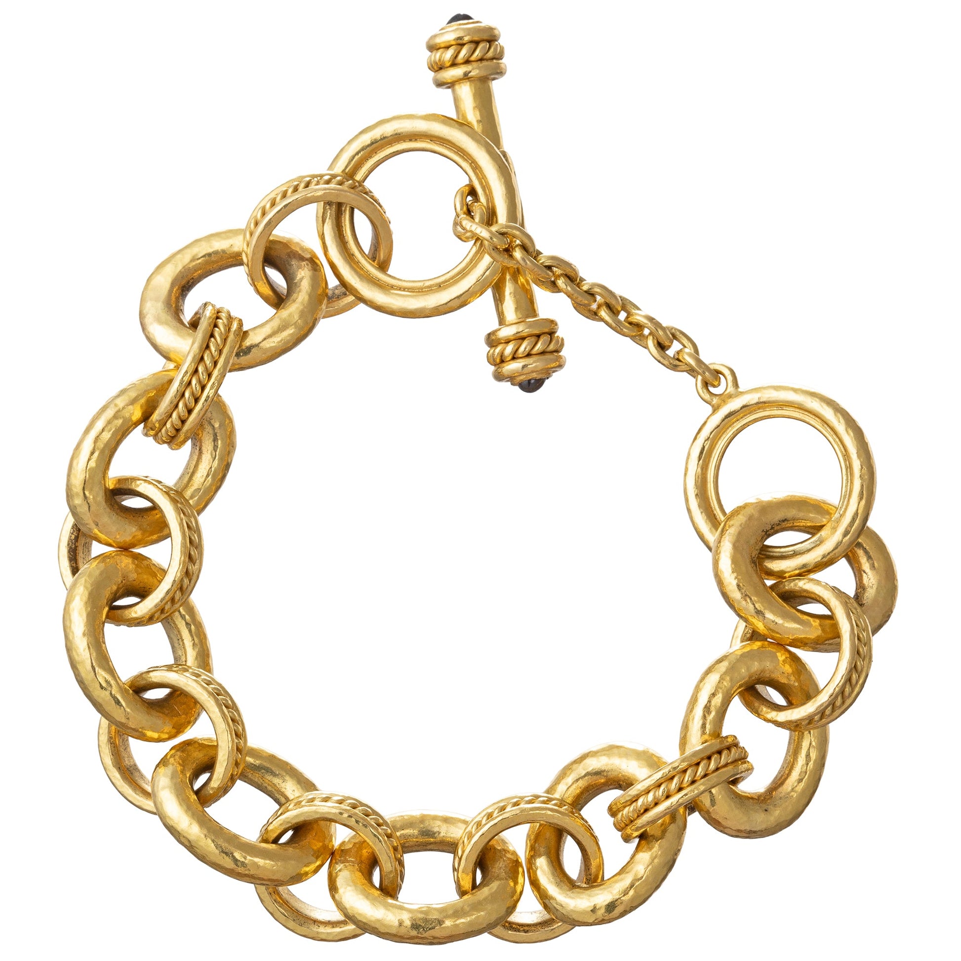 Elizabeth Locke - 19k Yellow Gold Circle Link Toggle Bracelet