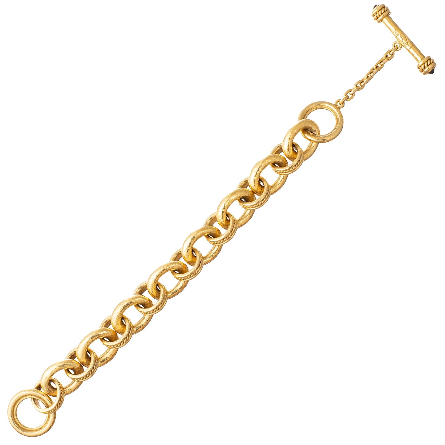 Elizabeth Locke - 19k Yellow Gold Circle Link Toggle Bracelet