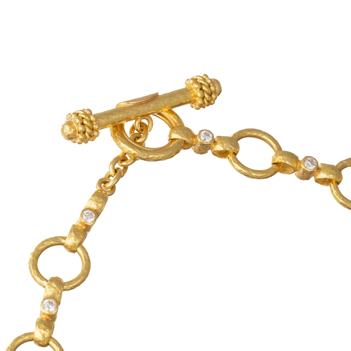 Elizabeth Locke - 19k Yellow Gold Diamond Celtic Link Necklace