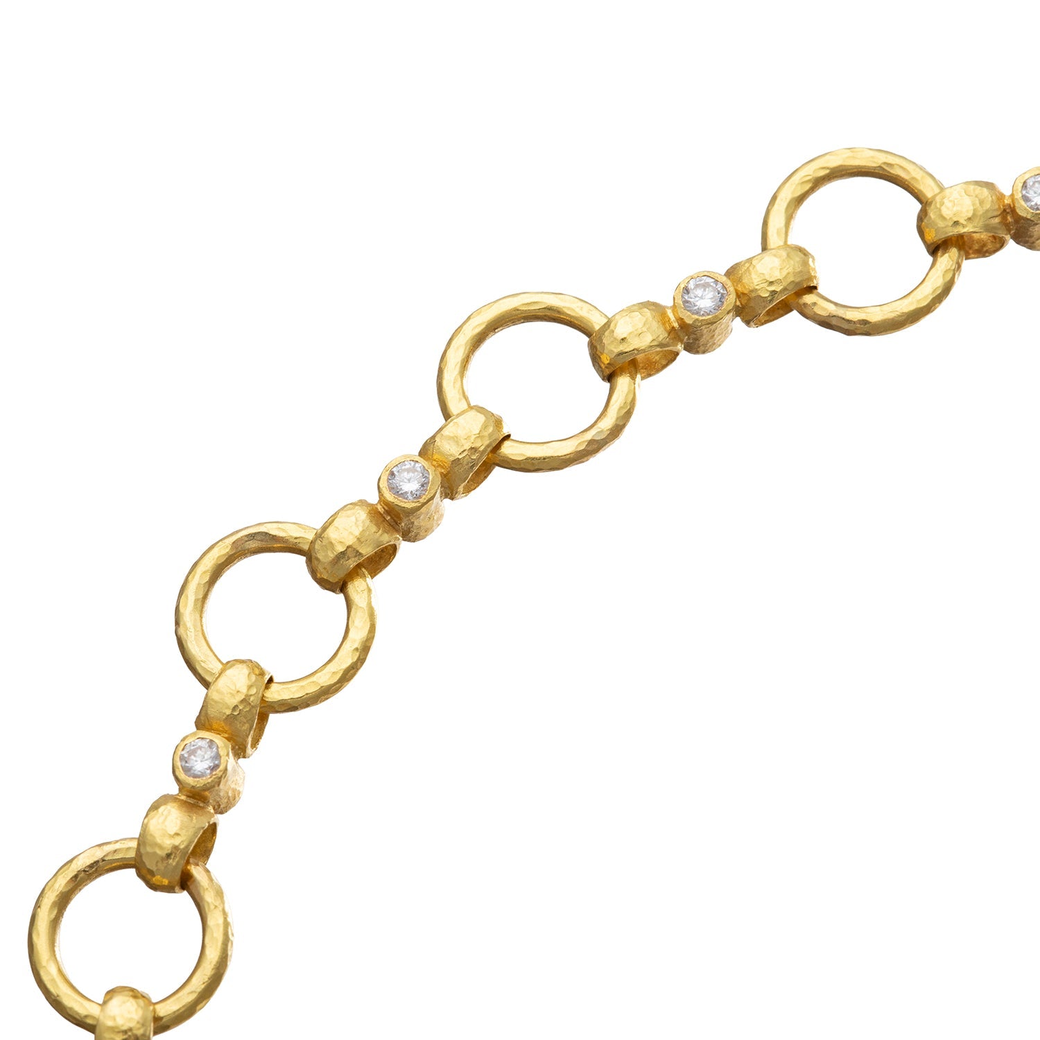 Elizabeth Locke - 19k Yellow Gold Diamond Celtic Link Necklace