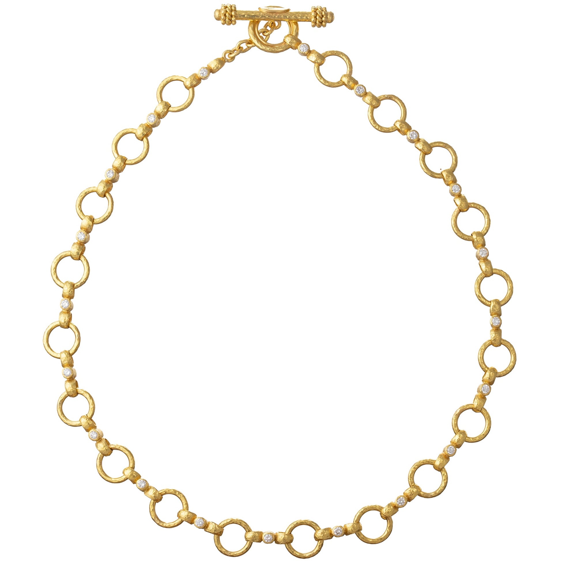 Elizabeth Locke - 19k Yellow Gold Diamond Celtic Link Necklace