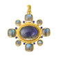 Elizabeth Locke - 19k Yellow Gold Labradorite Sapphire Pendant Brooch