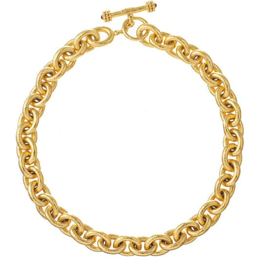 Elizabeth Locke - 19k Yellow Gold Oval Link Chain Necklace