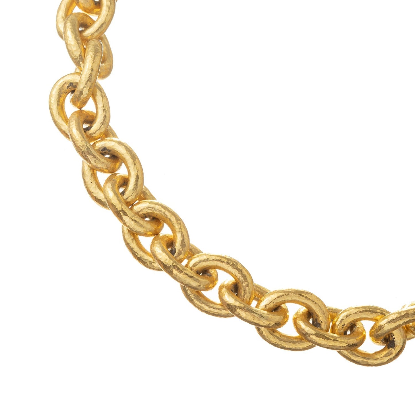 Elizabeth Locke - 19k Yellow Gold Oval Link Chain Necklace