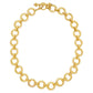 19k Yellow Gold Circular Beaded Link Toggle Necklace