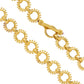 19k Yellow Gold Circular Beaded Link Toggle Necklace