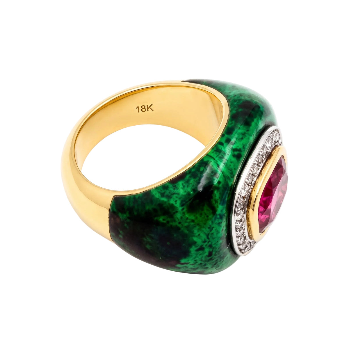 Emily Wheeler - Pink Tourmaline Diamond Maw Sit Sit Chubby Ring