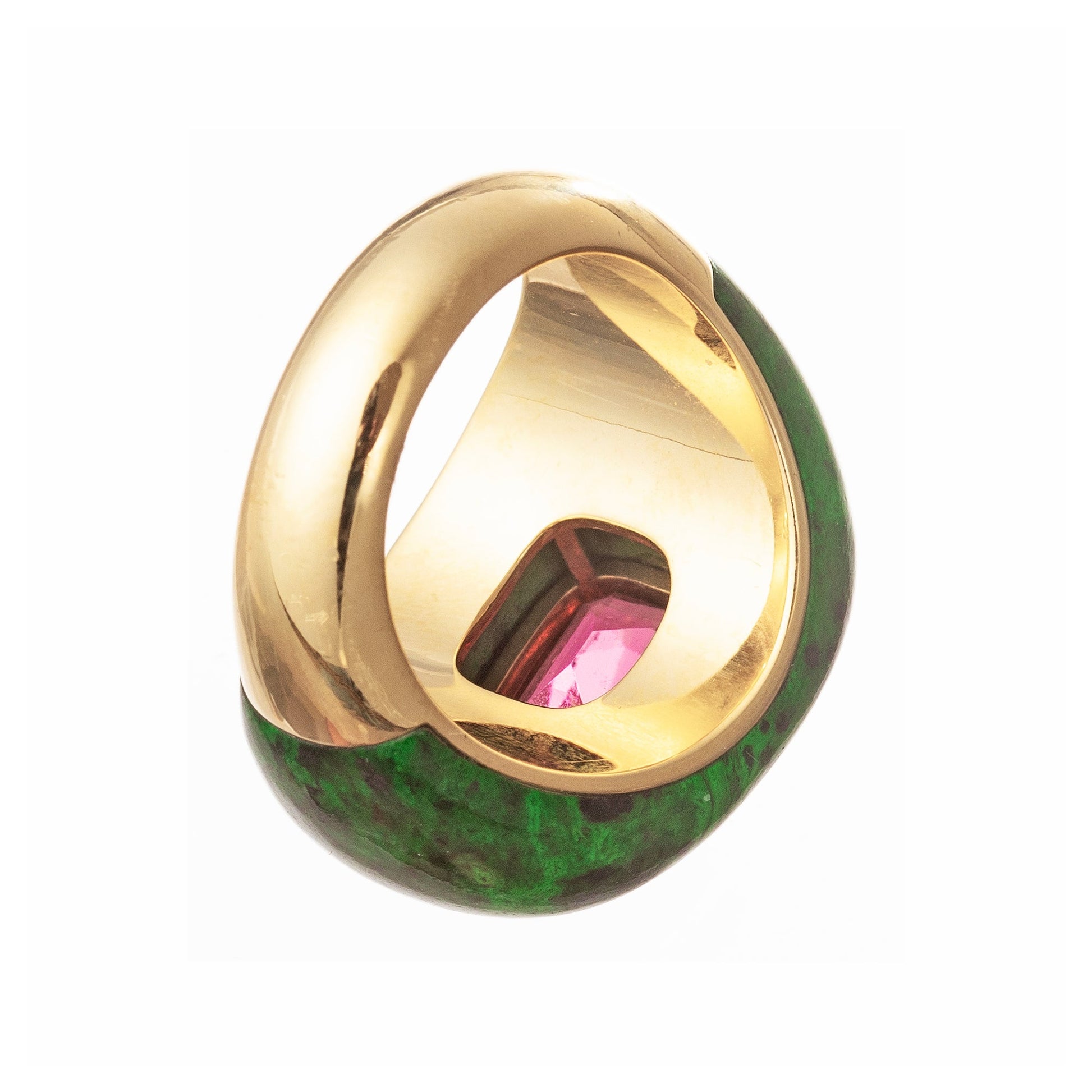 Emily Wheeler - Pink Tourmaline Diamond Maw Sit Sit Chubby Ring