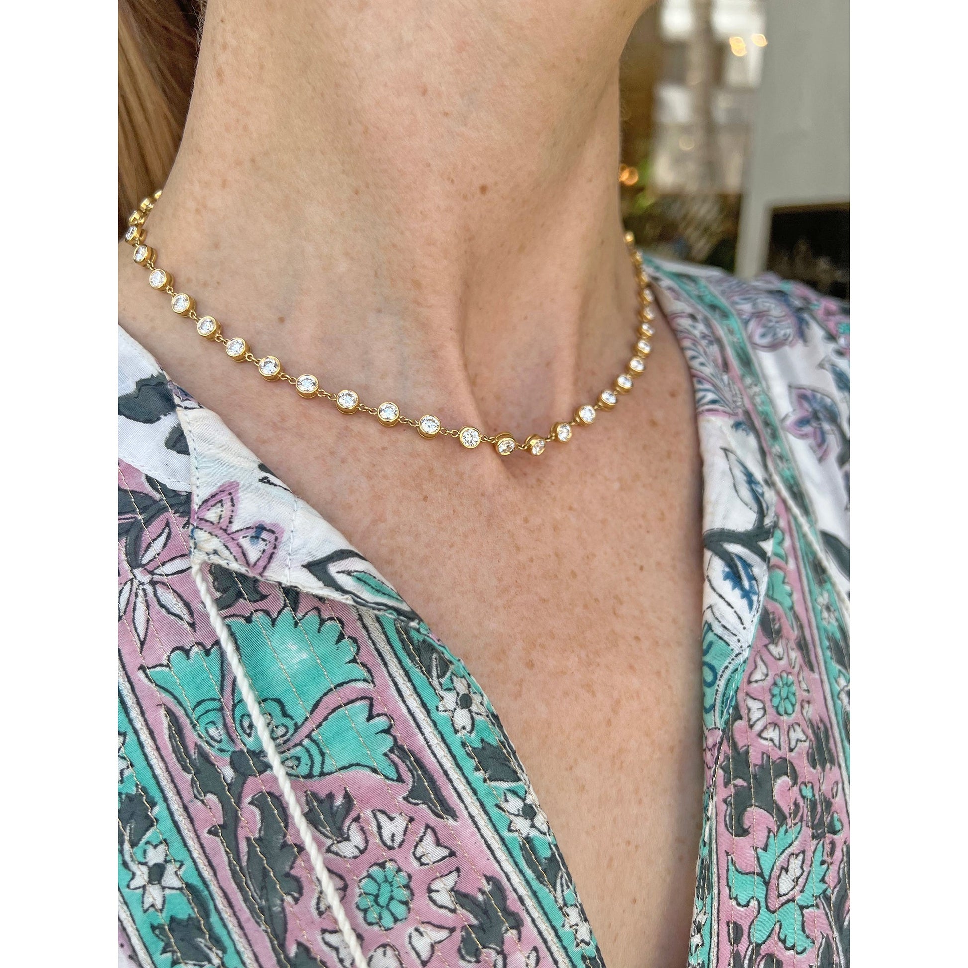 Estate Collection - 12ct Round Brilliant Diamond Chain Necklace