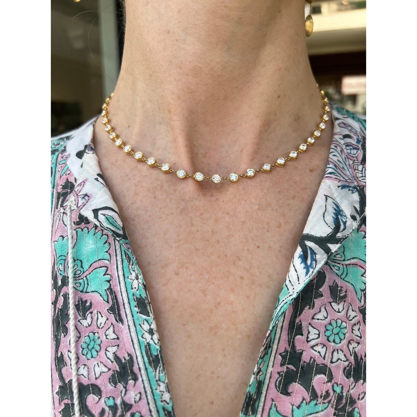 Estate Collection - 12ct Round Brilliant Diamond Chain Necklace