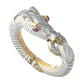 Estate Collection - 18k Gold White Enamel Diamond Horse Bracelet