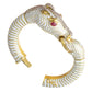 Estate Collection - 18k Gold White Enamel Diamond Horse Bracelet