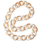 Estate Collection - 18k Pink Gold White Ceramic Curb - Link Necklace