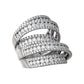 Estate Collection - 18k White Gold Diamond Ribbon Cocktail RIng