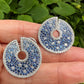 Estate Collection - 18k White Gold Sapphire Diamond Circle Earrings