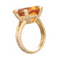 Estate Collection - 18k Yellow Gold Citrine Diamond Cocktail Ring