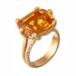 Estate Collection - 18k Yellow Gold Citrine Diamond Cocktail Ring