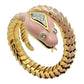Estate Collection - 18k Yellow Gold Pink Enamel Diamond Snake Bracelet