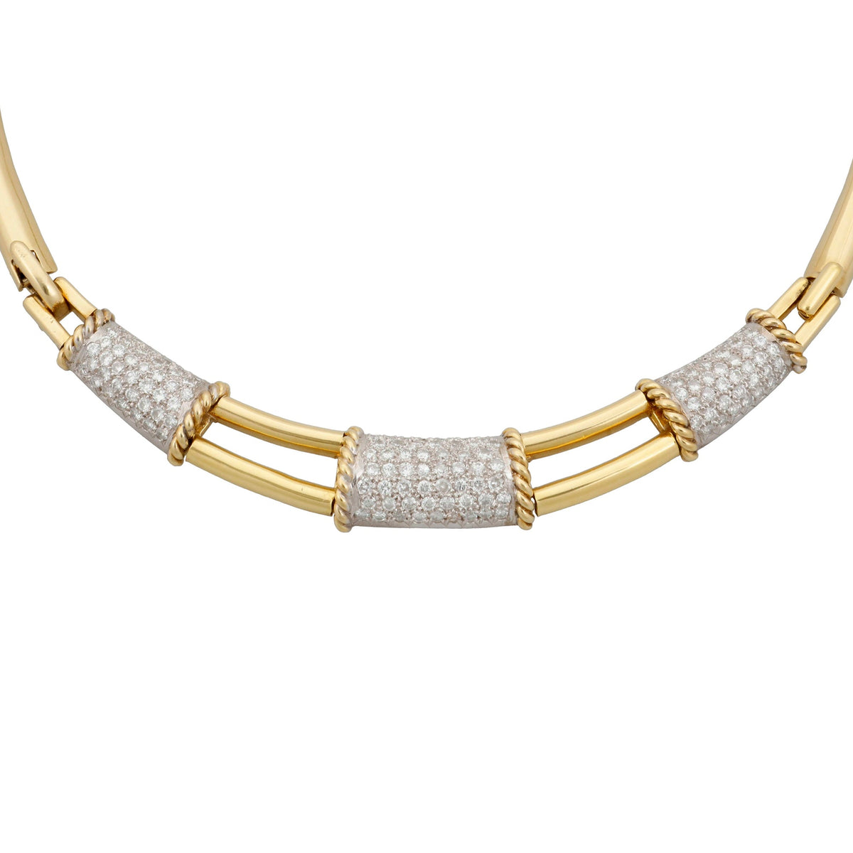 Estate Collection - 18k Yellow & White Gold Pavé Diamond Collar Necklace