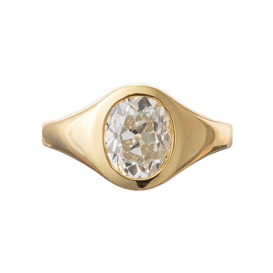 Estate Collection - 1.95ct Old Mine - Cut Diamond Gypsy Ring