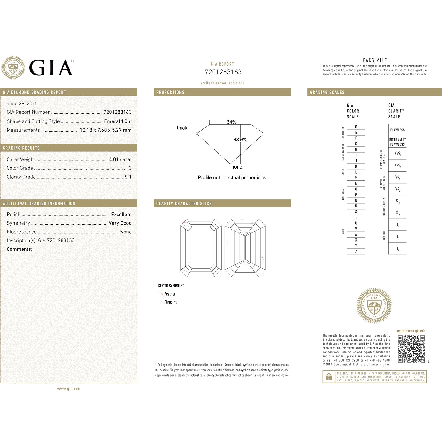 Estate Collection - 4.01ct Emerald - Cut Diamond Engagement Ring