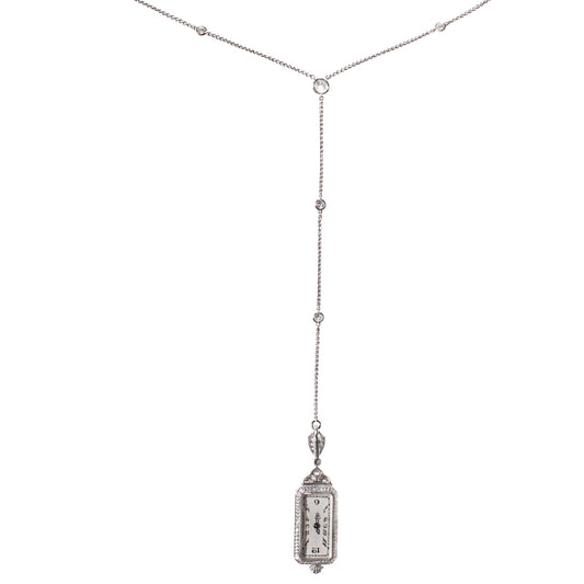Estate Collection - Art Deco Platinum Diamond Watch Pendant Necklace