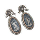 Estate Collection - Georgian Silver & Gold Painted Porcelain Cherub Diamond Earrings
