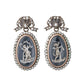 Estate Collection - Georgian Silver & Gold Painted Porcelain Cherub Diamond Earrings