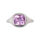 Estate Collection - Platinum Bezel-Set Cushion-Cut Kunzite RIng