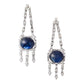 Estate Collection - Platinum Cabochon Sapphire Diamond Chandelier Earrings
