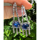 Estate Collection - Platinum Cabochon Sapphire Diamond Chandelier Earrings