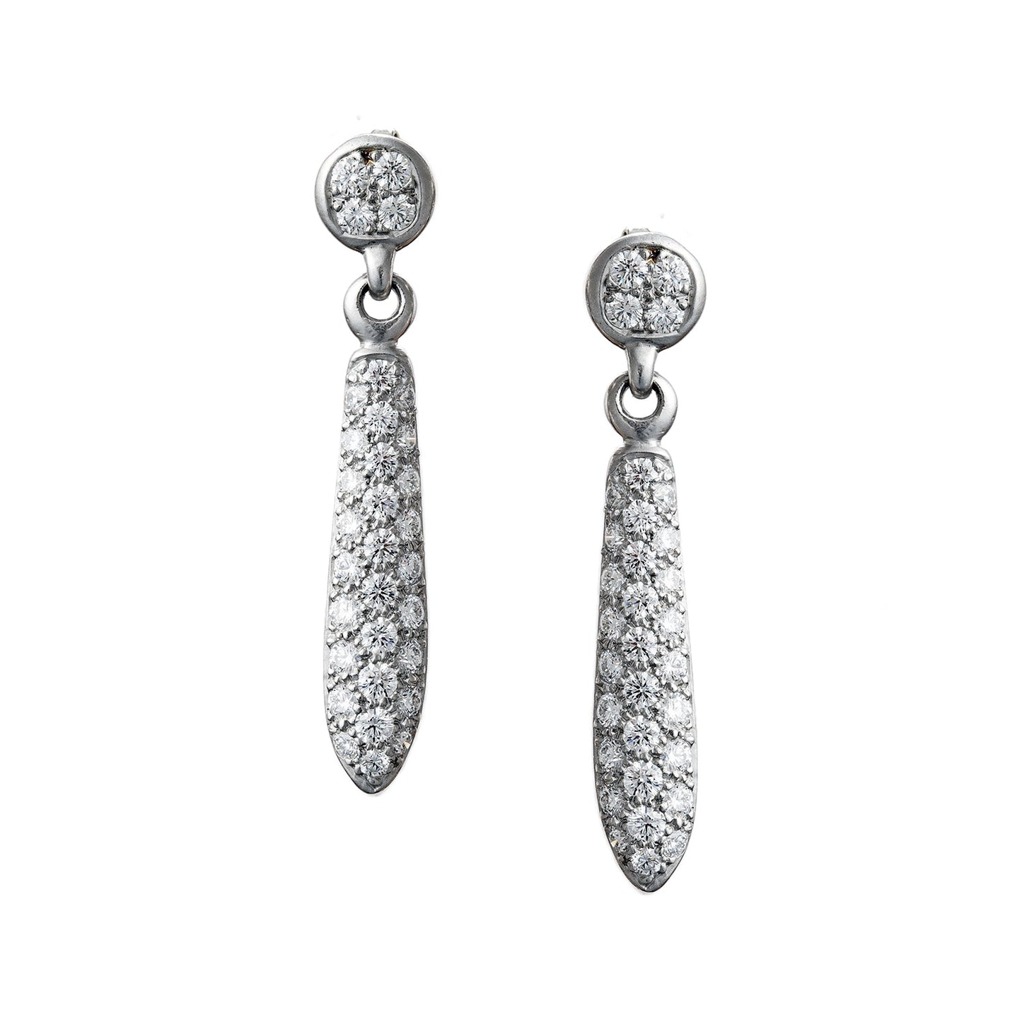 Estate Collection - Platinum Diamond Drop Earrings